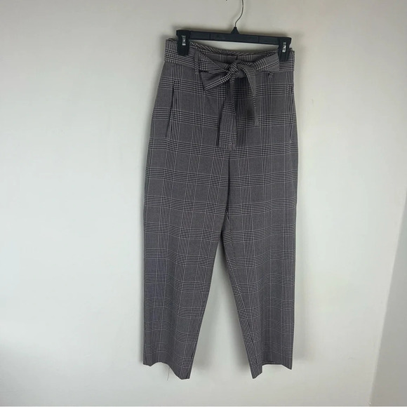 Aritzia Wilfred Jallade Tie Front Plaid Pants Size 6 B3 - Picture 2 of 7